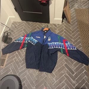 Diadora Men's Multi Sport Italian Blue Track Jacket XL